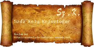 Székely Krisztofer névjegykártya